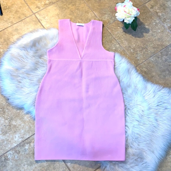 Aritzia Babaton Deep V Sculpt Knit Dress A25018 - Picture 1 of 9